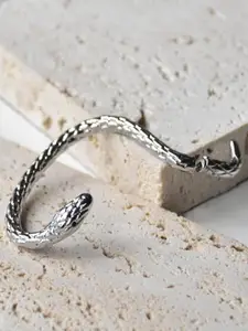 KRENOZ Silver Plated Snake Shaped Ear Cuff Earring