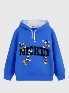 KUCHIPOO Boys Mickey Mouse Printed Hooded Fleece Sweatshirt