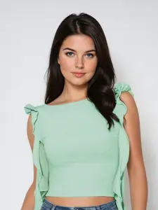 Kotty Women Solid Boat Neck Top