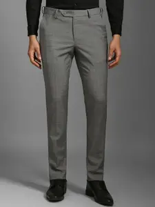 Louis Philippe Men Checked Slim Fit Trousers