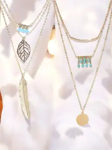 fabula Set Of 2 Gold-Plated Pearl Beaded Layered Necklace