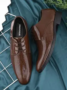 Provogue Men Textured Round Toe Formal Derbys