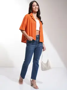 Tokyo Talkies Women Button Down Short Sleeve Holiday Shirt