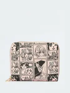 max Women Printed PU Zip Around Wallet
