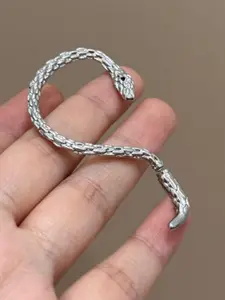 KRENOZ Silver Shaped Snake Shaped Ear Cuff Earring