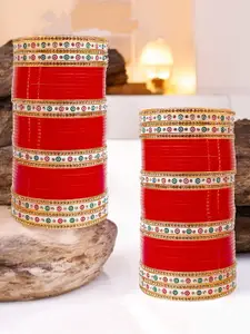 LUCKY JEWELLERY Set Of 86 Bridal Bangles