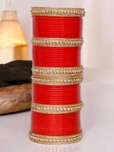 LUCKY JEWELLERY Set Of 64  Artificial Stones Bangles
