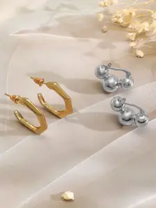 Rubans Set of 2 Rhodium-Plated Classic Hoop Earrings