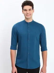 Allen Solly Men Band Collar Solid Cotton Slim Fit Casual Shirt