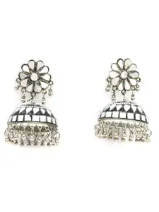 VAGHBHATT Dome Shaped Oxidised Jhumkas