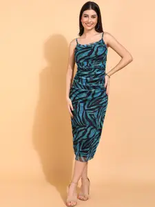 DressBerry Abstract Print Sheath Midi Dress