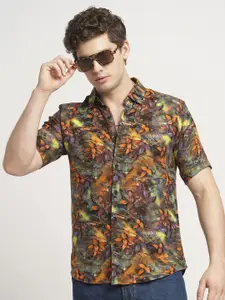 TRYBUY.IN Men Standard Spread Collar Floral Printed Cotton Casual Shirt