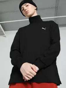 Puma Women High-Neck Solid Cotton Sweatshirts