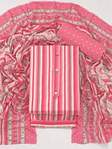 ASISA Women Striped Printed Unstitched Dress Material