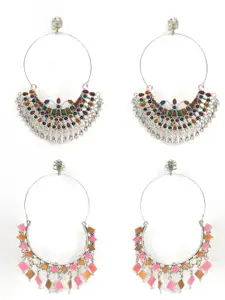 VAGHBHATT Set of 2 Classic Oxidised Drop Earrings