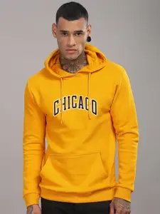 ADRO Men Typography Printed Hood Cotton Pullover Sweatshirt