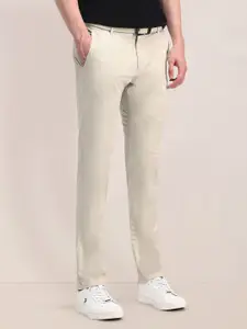 U.S. Polo Assn. Men Cotton Mid-Rise Slim Fit Chinos Trousers