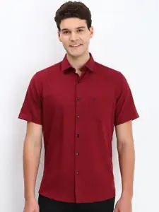 Allen Solly Men Spread Collar Solid Cotton Slim Fit Casual Shirt