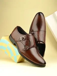 CARLO ROMANO Men Textured Formal Monk Shoes