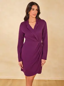 AND Women Solid Wrap Dress
