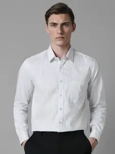 Louis Philippe Men Spread Collar Vertical Striped Cotton Slim Fit Formal Shirt