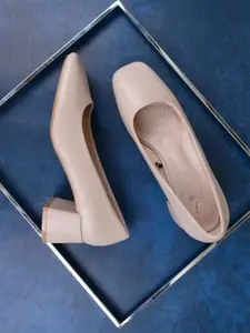 Jove PU Block Heeled Pumps