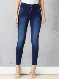 Miss Chase Women Skinny Fit High-Rise Heavy Fade Stretchable Jeans