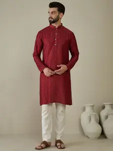 Anouk Men Ethnic Motifs Embroidered Thread Work Kurta