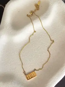 SUBHAGALANKAR 18KT Gold-Plated Stainless Steel 11:11 Angle Number Necklace
