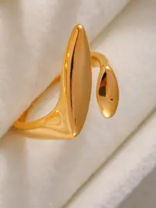 DressBerry 18K Gold Plated Stainless Steel Tarnish-Free Waterproof Adjustable Finger Ring