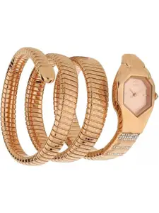 Just Cavalli Women Embellished Dial Bracelet Style Strap Analogue Watch - JC1L112M0035
