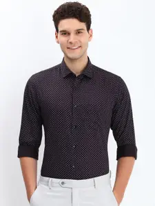 Allen Solly Men Spread Collar Micro Ditsy Printed Cotton Slim Fit Formal Shirt