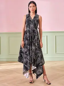 AND Print Blouson Dress