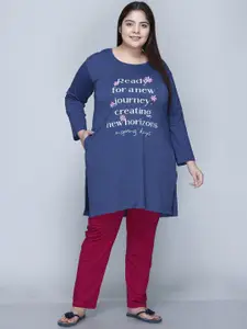 IN Love Women Printed Cotton Lounge Tshirts