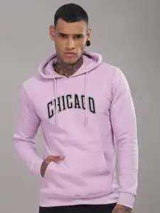 ADRO Men Typography Printed Hood Cotton Pullover Sweatshirt