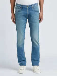 Pepe Jeans Men Danial Tapered Fit Low-Rise Light Fade Stretchable Jeans