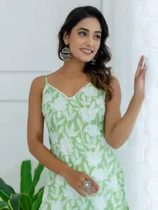 Anouk Women Floral Printed Sleeveless Kurta