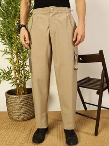 Thomas Scott Men Smart Loose Fit Easy Wash Cargos Trousers