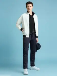 Pepe Jeans Men Mock Collar Solid Casual Sporty Jacket