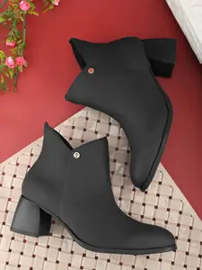 El Paso Women Casual Block-Heeled Chelsea Boots