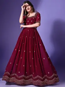 YOYO Fashion Women Ethnic Motifs Embroidered Ethnic Dresses