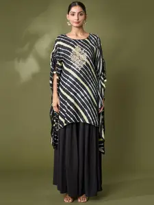 Samyukta Singhania Samyukta Singhani Leheriya Printed Silk Georgette Kurta With Skirt