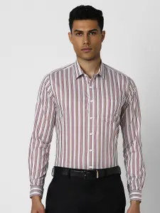 Van Heusen Men Spread Collar Vertical Striped Cotton Slim Fit Formal Shirt