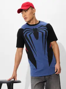 The Souled Store Men Spider-Man Graphic Printed Round Neck Cotton T-shirt