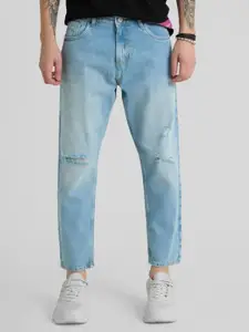 Snitch Men Comfort Relaxed Fit Mildly Distressed Light Fade Stretchable Jeans