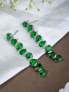 Designbox Geometric Cubic Zirconia Drop Earrings