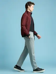 Pepe Jeans Men Mock Collar Solid Casual Open Front Jacket