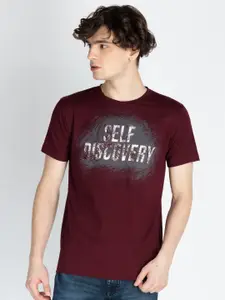 Status Quo Men Typography Printed Round Neck Cotton T-shirt