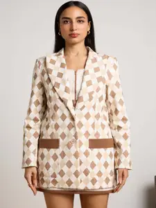 Muvazo Women Printed Single-Breasted Blazer