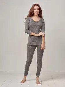 INFERNO Women Three-Quarter Sleeves Long Thermal Top & Pant Set